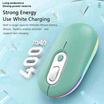 Беспроводная мышь Mouse Charge BT 902 с подсветкой и тихими кнопками Зелёная 9935