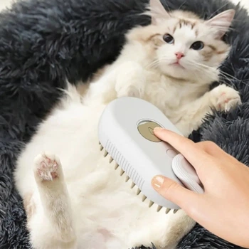 Щітка парова для вовни тварин з ручкою Steamy Brush Pet Біла