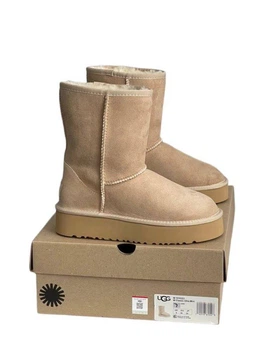 Жіночі уггі Платформа Шот Бежеві UGG Short Platform Beige (39, бежевий)