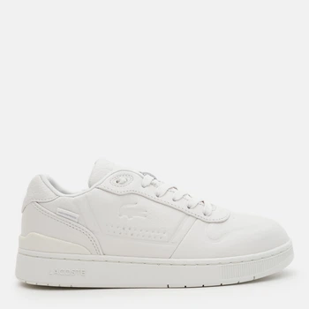 Женские кроссовки кожаные Lacoste T-Clip Shield 750SFA0201-18C 39.5 (T6) 25.4 см Off Wht/Off Wht (5059862580576)