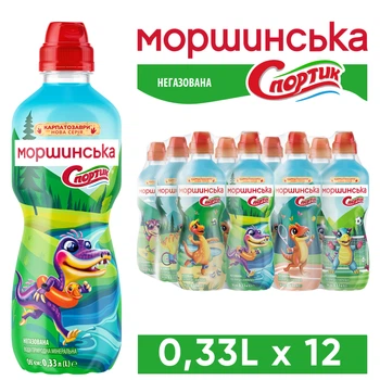 Упаковка мінеральної природної негазованої води Моршинська Спортік 0.33 л x 12 пляшок (4820017000925_4820017000833)