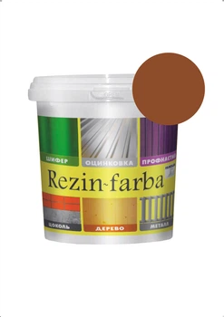 Краска высокоэластичная Ispolin Rezin-Farba для крыш и фасадов 1,0л темно-коричневая