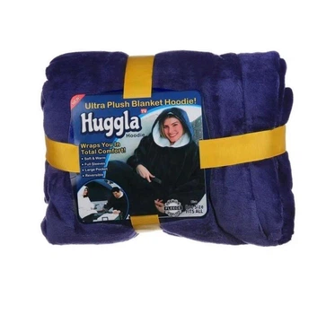 Худі плед толстовка з капюшоном унісекс Huggle Hoodie розмір One Size синій