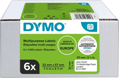 Taśma etykietowa Dymo LabelWriter 2093094 32 mm x 57 mm 6 szt. White/Black (3026980930943)
