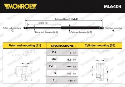 Амортизатор багажника Monroe (ML6404)