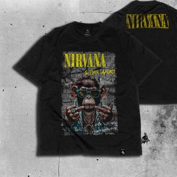 Футболка бавовняна чоловіча Split be free oversize Nirvana чорна M-L