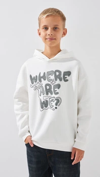 Худи с принтом для мальчика First Kids M-194 158 см Молочный shop (2000999198991)
