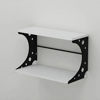 Настінна полиця Ferrum-decor Букін 330x500x240 метал Чорний ДСП Біле 16 мм (FRD-102842)