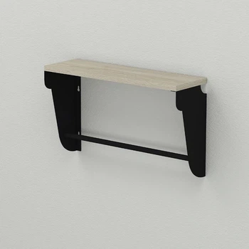 Полка настенная Ferrum-decor Свит 300x500x150 металл Черный ДСП Сонома 16 мм (FRD-102782)