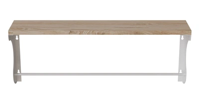 Полка настенная Ferrum-decor Юзиби 270x700x150 металл Белый ДСП Дуб Сан-Марино 16 мм (FRD-102703)