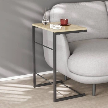 Столик приставной Терри Ferrum-decor 650x440x330 Черный металл ДСП Дуб Сонома 16 мм (FRD-104651)