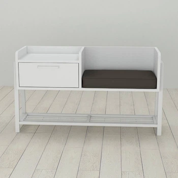 Банкетка с тумбочкой Ferrum-decor Бланка 540x1000x320 металл Белый ДСП Белое 16 мм (FRD-103031)