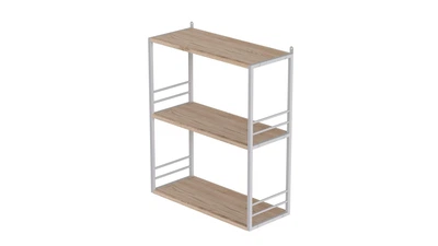 Книжная полка универсальная Ferrum-decor Стим 2 74x63x26 белый ДСП Дуб Сан-Марино 16мм (FRD-104110)