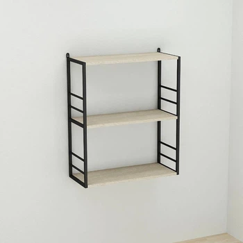 Книжная полка универсальная Ferrum-decor Стим 2 74x63x26 черный ДСП Дуб Сонома 16мм (FRD-104106)