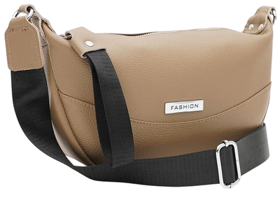 Женская кожаная сумка Borsa Leather стильная beige crossbody из натуральной кожи сумка через плечо 52013