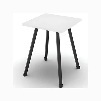Табурет кухонный Ferrum-decor 430x320x320 Черный металл ДСП Белое 16 мм (FRD-104639)
