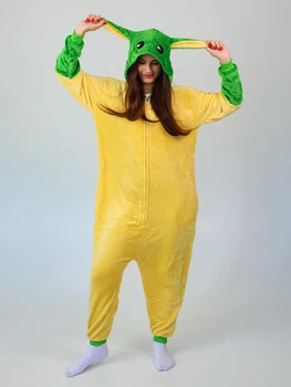 Жіноча кігурумі піжама доросла та підліткова Kigurumi Майстер Йода Жовтий S 145-155 см. (1097/1)