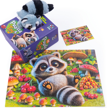 Пазл Vladi Toys De.tail Енотик 260 деталей DT200-09 с мягкой игрушкой и постером
