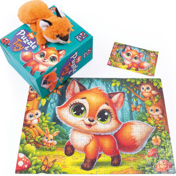 Пазл Vladi Toys De.tail Лисеня 260 деталей DT200-12 з м'якою іграшкою та постером