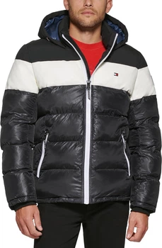 Куртка зимняя мужская Tommy Hilfiger S Черная с белым