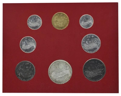 Набор монет Ватикан набор из 8 монет 1969 AU-UNC 1, 2, 5, 10, 20, 50, 100, 500 (серебро) лир