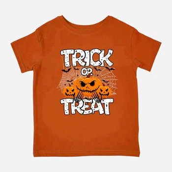 Детская футболка для девочки Спиногрыз Trick or treat 10-001021 110 см Оранжевая (ROZ6501078952)