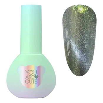 Гель-лак котяче око YOU ARE CUTE Color 113 зелений світловідбиваючий, 5 мл