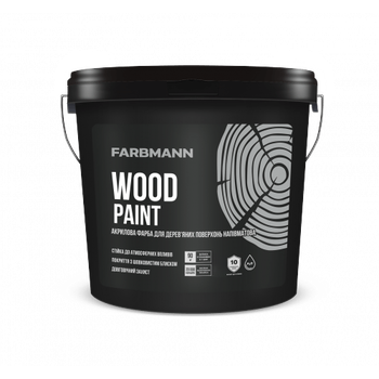 Полуматовая акриловая краска FARBMANN WOOD PAINT (под тонировку, база С) 9л