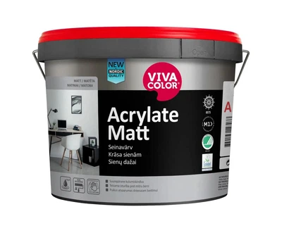 Зносостійка акрилатна фарба для стін VivaColor Acrylate Matt 2.7л