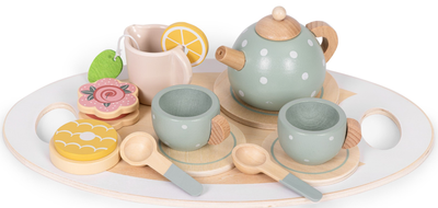 Дерев'яний набір EcoToys до чаю, чайник, чашки, 14 елементів (5905817007325)