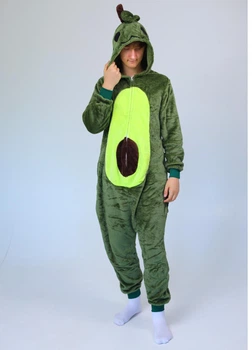 Пижама кигуруми детская для мальчиков и подростков на молнии Kigurumi Авокадо зелёный S 145-155 см. (1146/3)