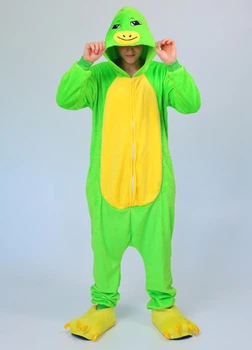 Пижама кигуруми детская для мальчиков и подростков на молнии Kigurumi Черепашка зеленый S 145-155 см. (1140/3)