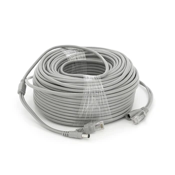 Патчкорд комбинированный по витой паре RJ-45+DC 50m серый