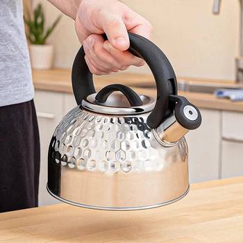 Чайник для плиты со свистком SteelArt, 2,5 л, капсульное дно, нержавеющая сталь