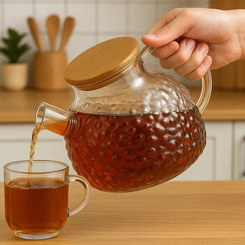 Заварочный чайник с пружинным фильтром Bubbles, жаростойкое стекло, 1,0 л