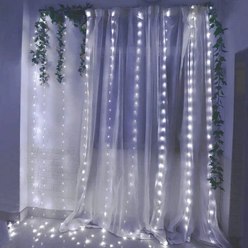 Світлодіодна гірлянда-штора Крапля роси 3*3 м 300 LED White, біле світло