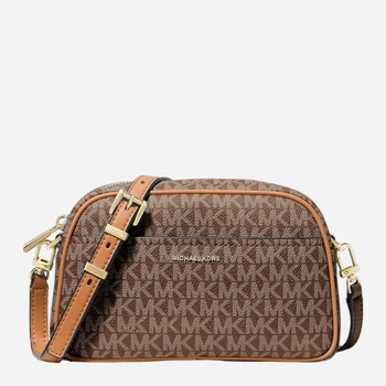Torebka damska crossbody przez ramię mała Michael Kors Jet Set Sm Camera Xbody 32F5GJ6C5B 252 Ciemnobrązowa (800070349067)