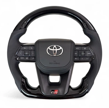 Анатомічне кермо для Toyota Land Cruiser 200, Prado 150. GR. З підігрівом. Рояльний лак. Логотип - хром. В зборі.