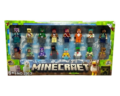 Набор игровых фигурок персонажи Minecraft 16 шт. с оружием (2913)