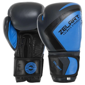 Рукавички боксерські шкіряні Zelart CONTENDER 2.0 (розмір 14oz, Сірий-блакитний) (VL-8202_Сірий-блакитний_14_унці)