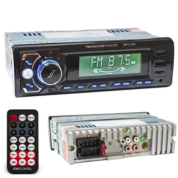 Автомагнитола MP3 3200 1Din с Bluetooth и пульт ДУ 4x50 Вт поддержка USB SD AUX Черная медиасистема для автомобиля с подсветкой
