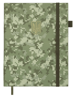 Щоденник датований Buromax Military з штучної шкіри А5 336 сторінок Хакі (BM.21134-59)