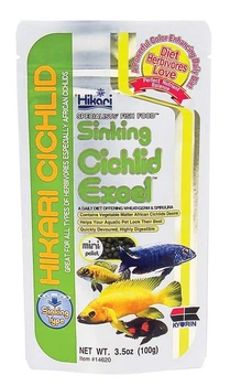 Корм тонущий Hikari Cichlid Excel Sinking mini 100g для малавийских цихлид гранулы 3-3,4 мм
