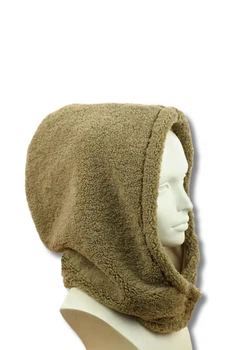 Жіночий хутряний капор-капюшон (Тедді) (One-size) Капучино