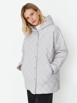 Куртка демисезонная удлиненная с капюшоном женская Trendyol TWOAW23MO00131 S Gray (8683047119328)