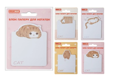 Блок для нотаток LAZY CAT 70х94 мм, 30 арк, ціна за 2 шт. Buromax (BM.2381-77)