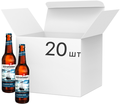 Упаковка пива Stortebeker Pilsener світле фільтроване 4.9% 0.5 л х 20 шт (4014807364001)