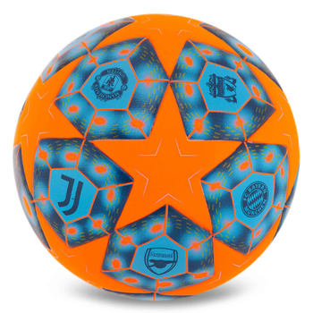 Мяч футбольный №5 PU ламинированный клееный SP-Sport FB-4989_Оранжевый-голубой