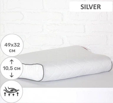 Подушка ортопедическая MirSon №6104 Steep Line Silver Memory 49х32х10.5 см (2200003262582)