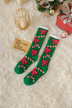 Новорічні довгі шкарпетки різдвяні шкарпетки Honey Fashion Accessories 36-40р зелений (1-40)